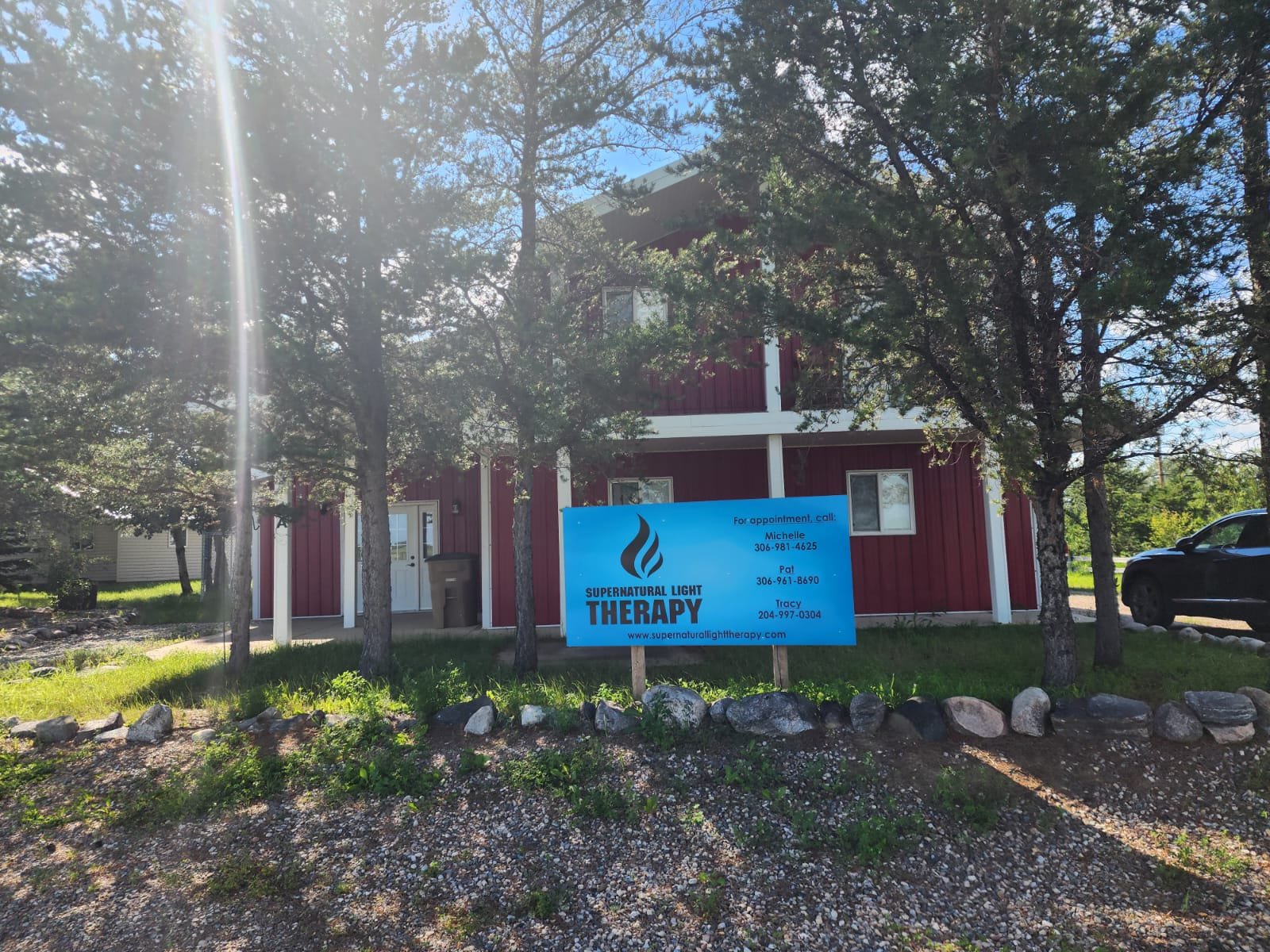 Exterior sign for Supernatural Light Therapy in Macdowall